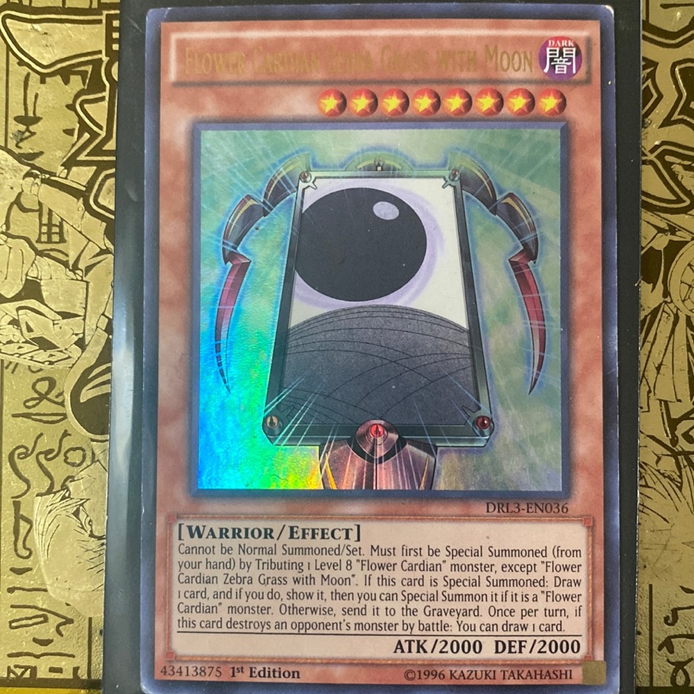 Flower Cardian Zebra Grass With Moon YuGiOh Cards